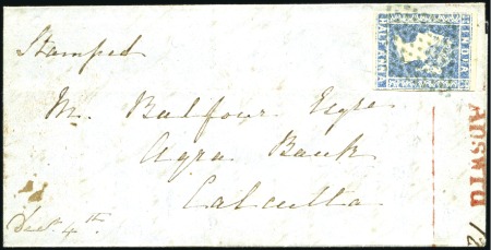 Stamp of India 1854 (Dec 6) Wrapper from Landour to Calcutta with