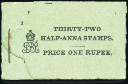 Stamp of India 1906-11 Black on green 1r booklet (without "Post O