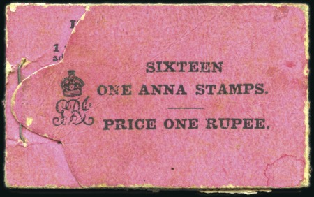 Stamp of India 1906-11 Black on pink 1r booklet (without "Post Of
