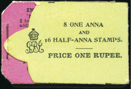 Stamp of India BOOKLETS: 1906-11 Black on green & pink 1r booklet