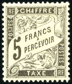 Stamp of France 1881 Duval 5F noir, neuf sans ch., TB, signé Calve