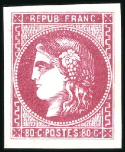 Stamp of France 1870 Bordeaux: les 3 types du 1c, le 2c report 2, 