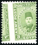 Stamp of Egypt » British Forces in Egypt 1932-35 1939 Army Post 3m yellow-green and 10m carmine wit