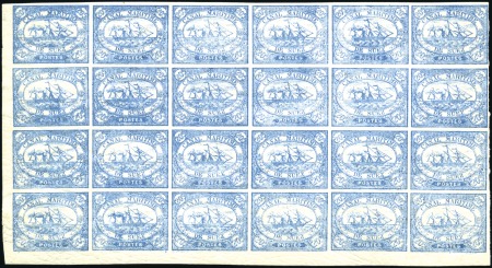 Stamp of Egypt » Suez-Canal Company 1868 Suez Canal 20c blue mint block of 24, crease 