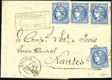Stamp of France » Collections 1871-72, Lot de 19 lettres et 4 devants avec Borde
