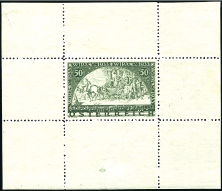 Stamp of Austria » 1st. Republic 1933 WIPA 50(+50)gr in Russian Green perforated si