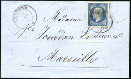 Stamp of Colonies françaises » Monaco 1860 Superbe 20c Empire non dentelé avec très gran