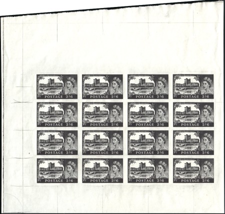 Stamp of Great Britain » Queen Elizabeth II 1969 2s6d Bradbury Wilkinson Castle in BLACK on un