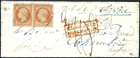 Stamp of France 1854-59, Lot de 12 lettres pour la SAVOIE sur page