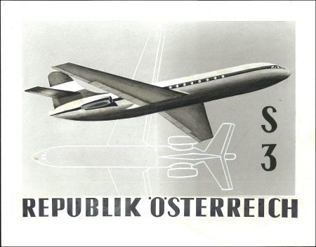 Stamp of Austria 1968 ORIGINAL ARTWORK by artist Peter Sinawehl of 