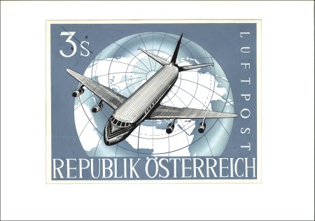 Stamp of Austria ORIGINAL ARTWORK by artist Peter Sinawehl of the 5