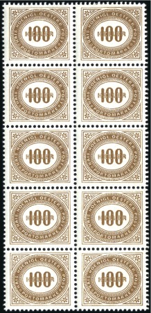 Stamp of Austria 1900 Complete set 1h to 100h in blocks of 10, betw