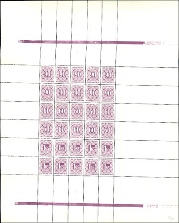Stamp of Austria 1950 90g, 60g and 1s65 all in blue colour in se-te
