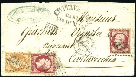 Stamp of France 1864-70, Etude sur pages de 10 lettres pour les ET