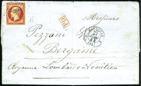 Stamp of France 1F Empire ND, filets intacts, obl. PC1896 sur lett