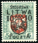 Stamp of Lithuania » Lithuania (Central) 1920 Surcharge complete set of 10, mint, fine to v
