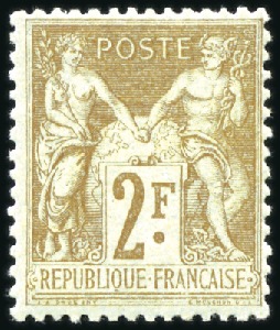 Stamp of France 1876-1900, Onze timbres Sage avec bon centrage don