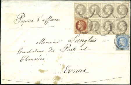 Stamp of France Bande de Papiers d'affaires réutilisée et affranch