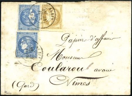 Stamp of France 1871 Lot de 4 bandes de Papiers d'affaires avec Bo