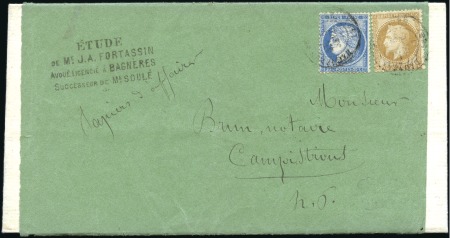 Stamp of France 1871 Afft à 30c sur rare document complet en Papie