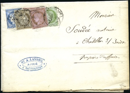 Stamp of France 1874 Extraordinaire bande de Papiers d'Affaires af