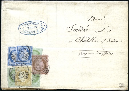 Stamp of France 1873 Extraordinaire envoi de Papiers d'Affaires af