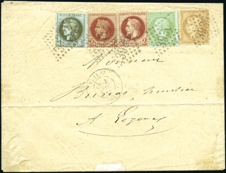 Stamp of France 1872 Quadricolore en 4 émissions avec 5c Empire de