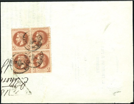 Stamp of France 1865-72, Etude sur page de 8 imprimés pour l'étran