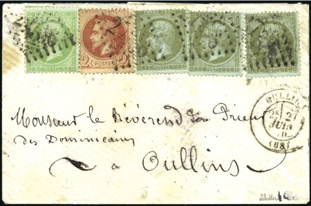 Stamp of France 1863-72, Etude sur page de 12 lettres locales avec