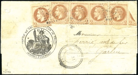 Stamp of France 1863-72, Etude sur pages du tarif des "imprimés no