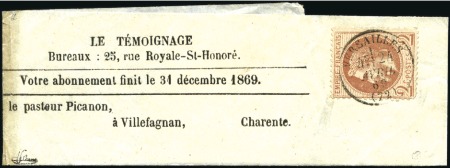 Stamp of France 2c Lauré variété "BOULE SOUS LE MENTON", coin arro