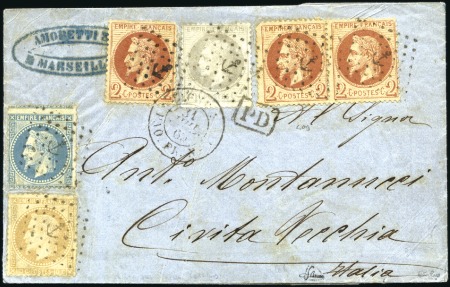 Stamp of France Rare quadricolore en Lauré sur afft maritime avec 
