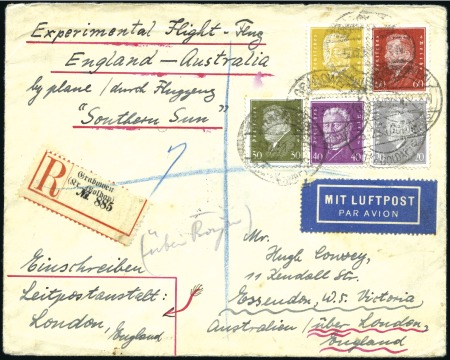 Stamp of Germany » German Empire 1932 Experimental Airmail cover franked by 1928 Pr