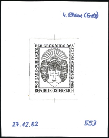 Stamp of Austria » 2nd. Republic 1983 Göttweig Monastery Anniversary 3s single die 