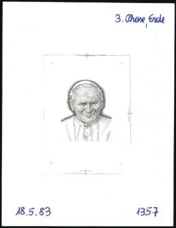 Stamp of Austria » 2nd. Republic 1983 Pope Visit to Austria 6s single die proofs in