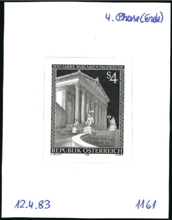 Stamp of Austria » 2nd. Republic 1983 Austrian Parliament 4s single die proofs in b
