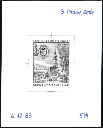 Stamp of Austria » 2nd. Republic 1984 City of Köstendorf 4s50 single die proofs in 