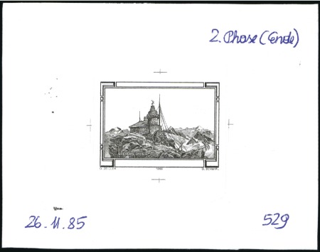 Stamp of Austria » 2nd. Republic 1986  Observatory Sonnblick 4s00, single die proof