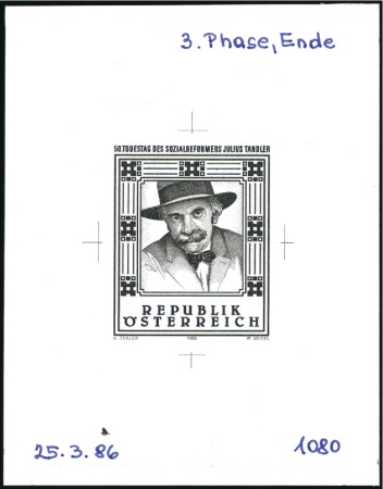 Stamp of Austria » 2nd. Republic 1986 Anniversary of Julius Tandler 4s00, single di