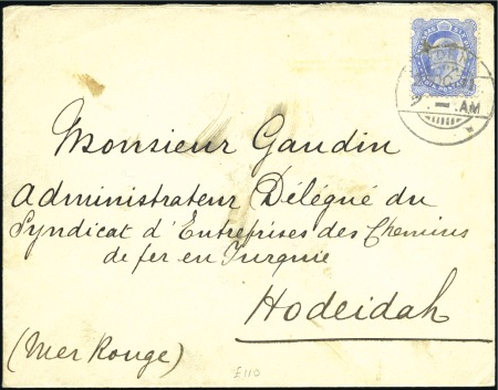 Stamp of Yemen » Turkish Post Offices 1905-12 Incoming Mail: Covers from Galata, Turkey 