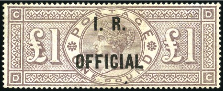 Stamp of Great Britain » Officials 1884-88 IR Official £1 brown-lilac, crown wmk, let