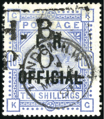 Stamp of Great Britain » Officials 1884-88 IR Official 10s ultramarine, anchor wmk, l