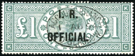 Stamp of Great Britain » Officials 1887-92 IR Official £1 green, crowns wmk, lettered
