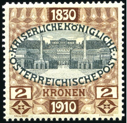 Stamp of Austria » 1890-1918 Issues  1910 Birthday Issue 2kr colour proof in brown and 