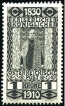 Stamp of Austria » 1890-1918 Issues  1910 Birthday Issue 50h, 60h and 1kr perf. proofs,