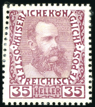 Stamp of Austria » 1890-1918 Issues  1908-13 Definitives group of 20 proofs with line p