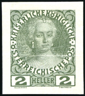Stamp of Austria » 1890-1918 Issues  1908-13 Definitives 2h Maria Theresia in 6 imperfo