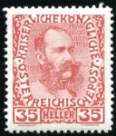 Stamp of Austria » 1890-1918 Issues  1908-13 Definitives 1h to 35h in group of over 40 