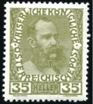 Stamp of Austria » 1890-1918 Issues  1908-13 Definitives 1h to 35h in group of over 40 