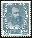 Stamp of Austria » 1890-1918 Issues  1908-13 Definitives 1h to 35h in group of over 40 
